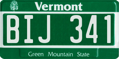 VT license plate BIJ341