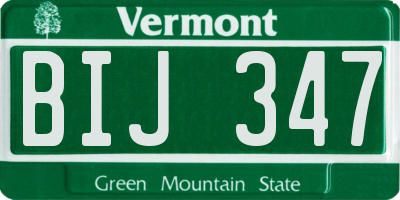 VT license plate BIJ347