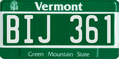 VT license plate BIJ361