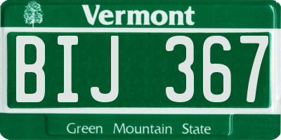 VT license plate BIJ367