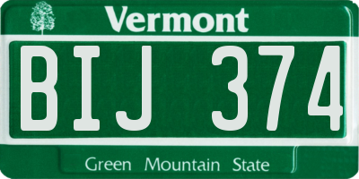 VT license plate BIJ374