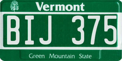 VT license plate BIJ375