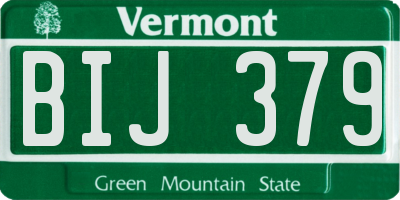 VT license plate BIJ379