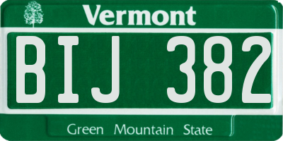 VT license plate BIJ382