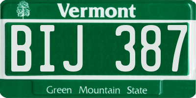 VT license plate BIJ387