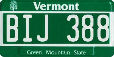 VT license plate BIJ388