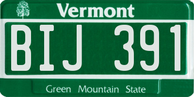 VT license plate BIJ391