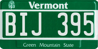 VT license plate BIJ395