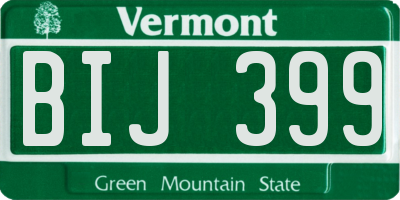 VT license plate BIJ399