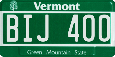 VT license plate BIJ400