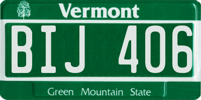 VT license plate BIJ406
