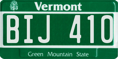 VT license plate BIJ410