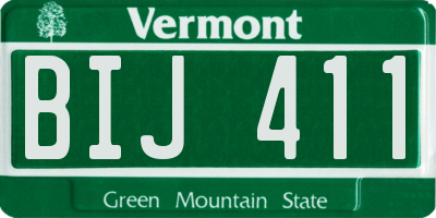VT license plate BIJ411