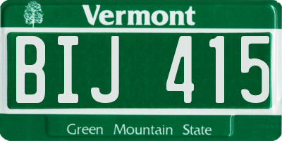 VT license plate BIJ415