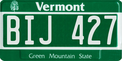 VT license plate BIJ427