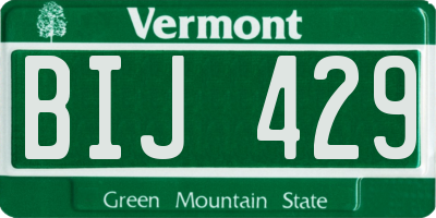 VT license plate BIJ429