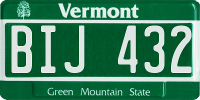 VT license plate BIJ432