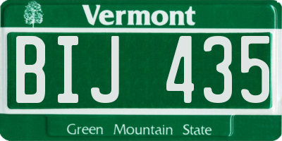 VT license plate BIJ435