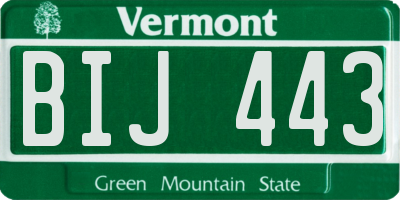 VT license plate BIJ443