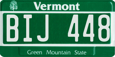 VT license plate BIJ448