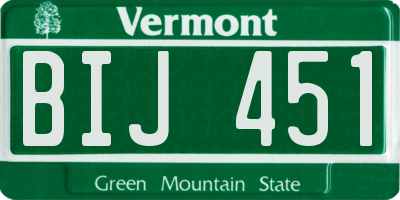 VT license plate BIJ451