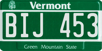 VT license plate BIJ453