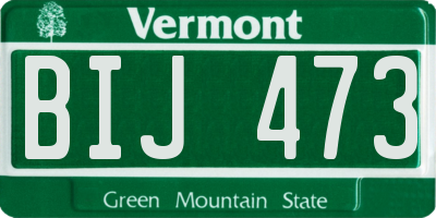 VT license plate BIJ473