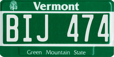 VT license plate BIJ474