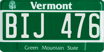 VT license plate BIJ476
