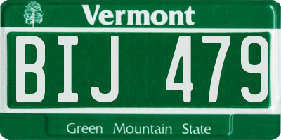 VT license plate BIJ479