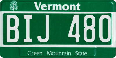 VT license plate BIJ480