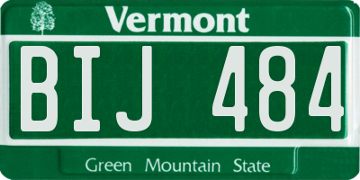 VT license plate BIJ484