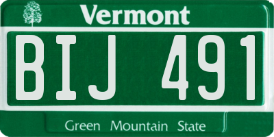 VT license plate BIJ491