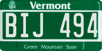 VT license plate BIJ494