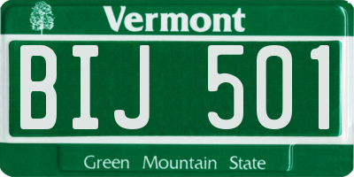 VT license plate BIJ501