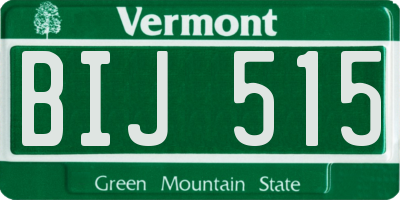 VT license plate BIJ515