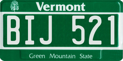 VT license plate BIJ521