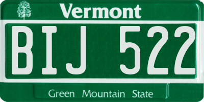 VT license plate BIJ522