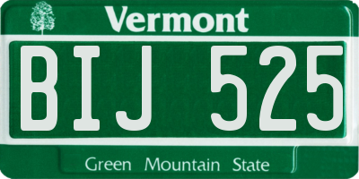 VT license plate BIJ525