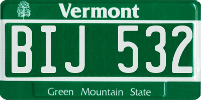 VT license plate BIJ532