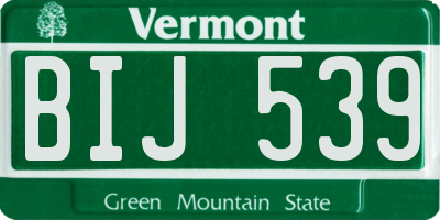VT license plate BIJ539