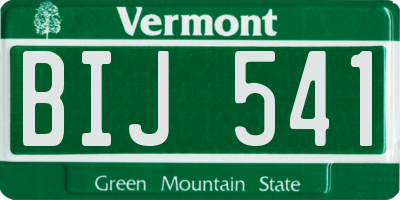 VT license plate BIJ541