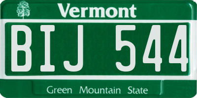VT license plate BIJ544