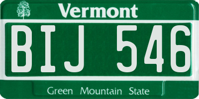 VT license plate BIJ546