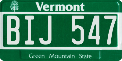 VT license plate BIJ547