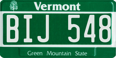 VT license plate BIJ548