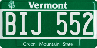 VT license plate BIJ552