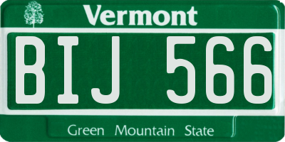 VT license plate BIJ566