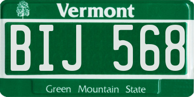 VT license plate BIJ568