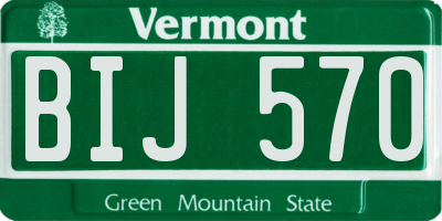 VT license plate BIJ570